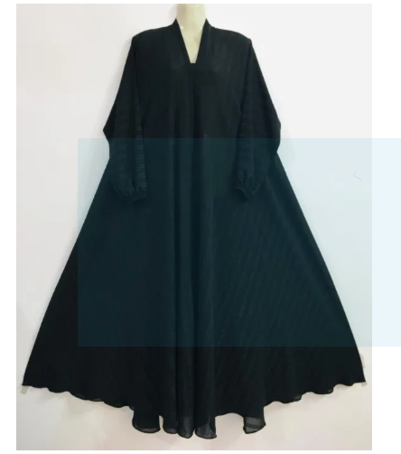 Abaya Front Open Crinkle Georgette Abaya Maxi Style