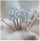 (30 Pins) Crystal Acrylic Pins Diamond shape