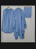 3 PIECE nikab JILBAB SKIRT SIZE Nikab 10 inch weidth 12 inch length  JILBAB LENGTH 39 INCH CHEST FREE SIZE SKIRT LENGTH 39 INCH waist 28 to 40 inch stachable Bottom (gehra) 120 inch Stuff jorjet (manjan) thick stuff jilbab abaya